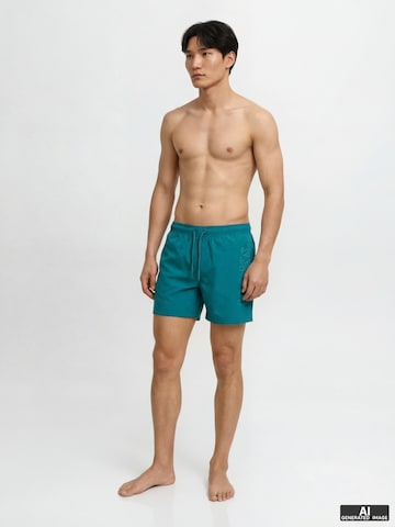 JACK & JONES Swimming shorts 'Jack & Jones Heren Zwemshort JPSTMAUI WAVE Logo Effen' in Green