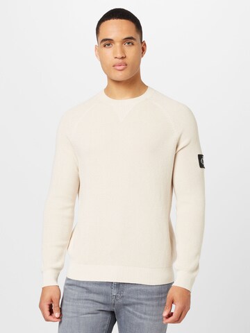 Calvin Klein Jeans Pullover in Beige: Vorderseite