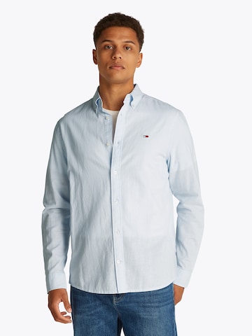 Tommy Jeans Regular Fit Hemd in Blau: Vorderseite