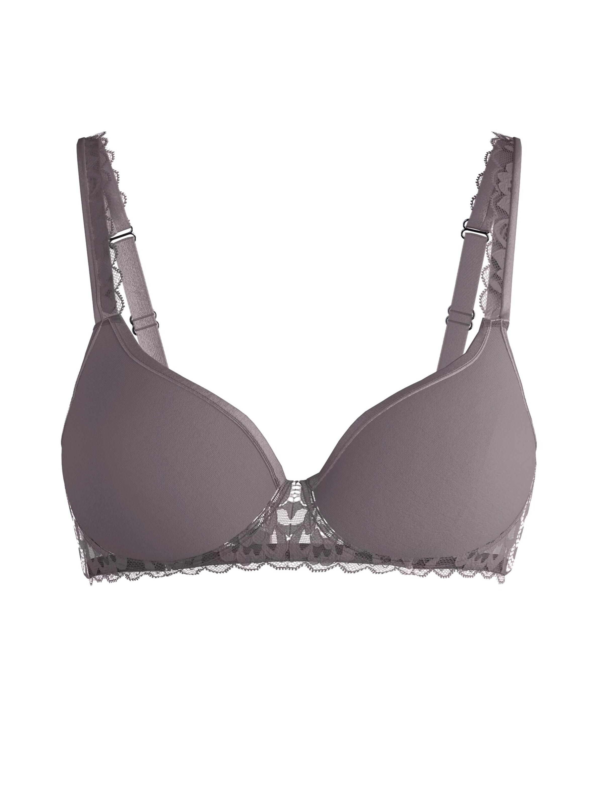 CALIDA T-Shirt BH 'Natural Comfort Lace'‌‌‌‌‌‌‌ in Braun: Vorderseite