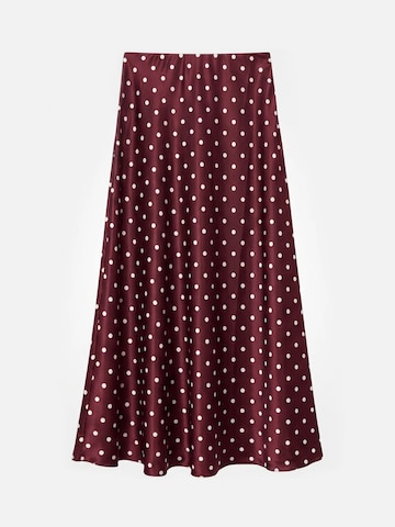 TorWeit Skirt 'Women's Polka Dot Elastic Waist Maxi Skirt' in Red: front