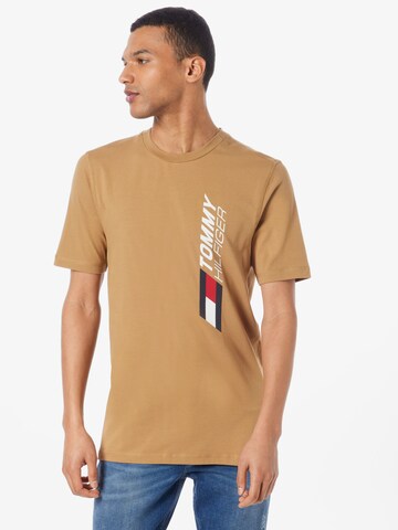 Tommy Sport Performance Shirt in Beige: front