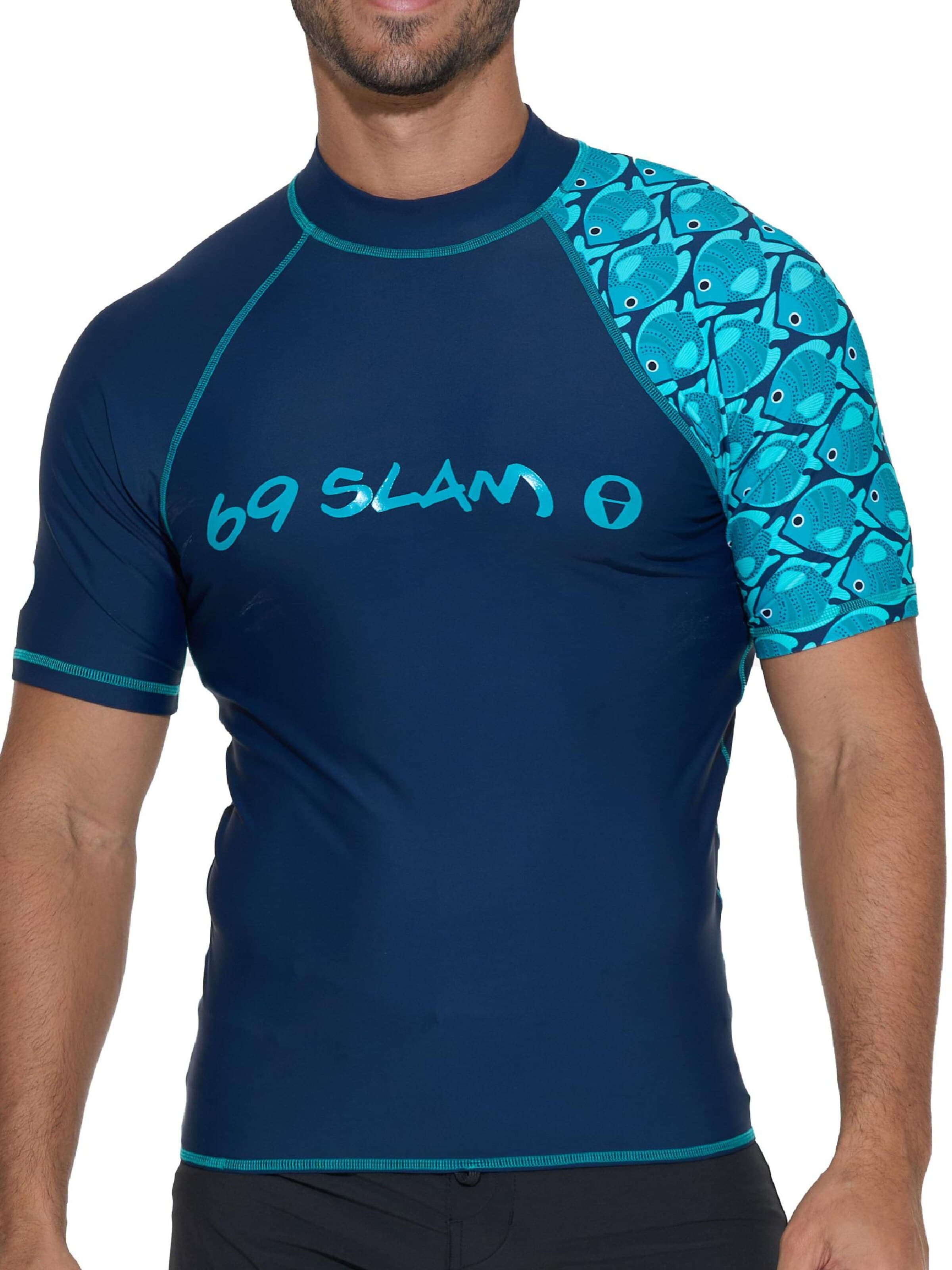 69Slam - Camiseta funcional 'KOA UPF50 FISHES' en azul