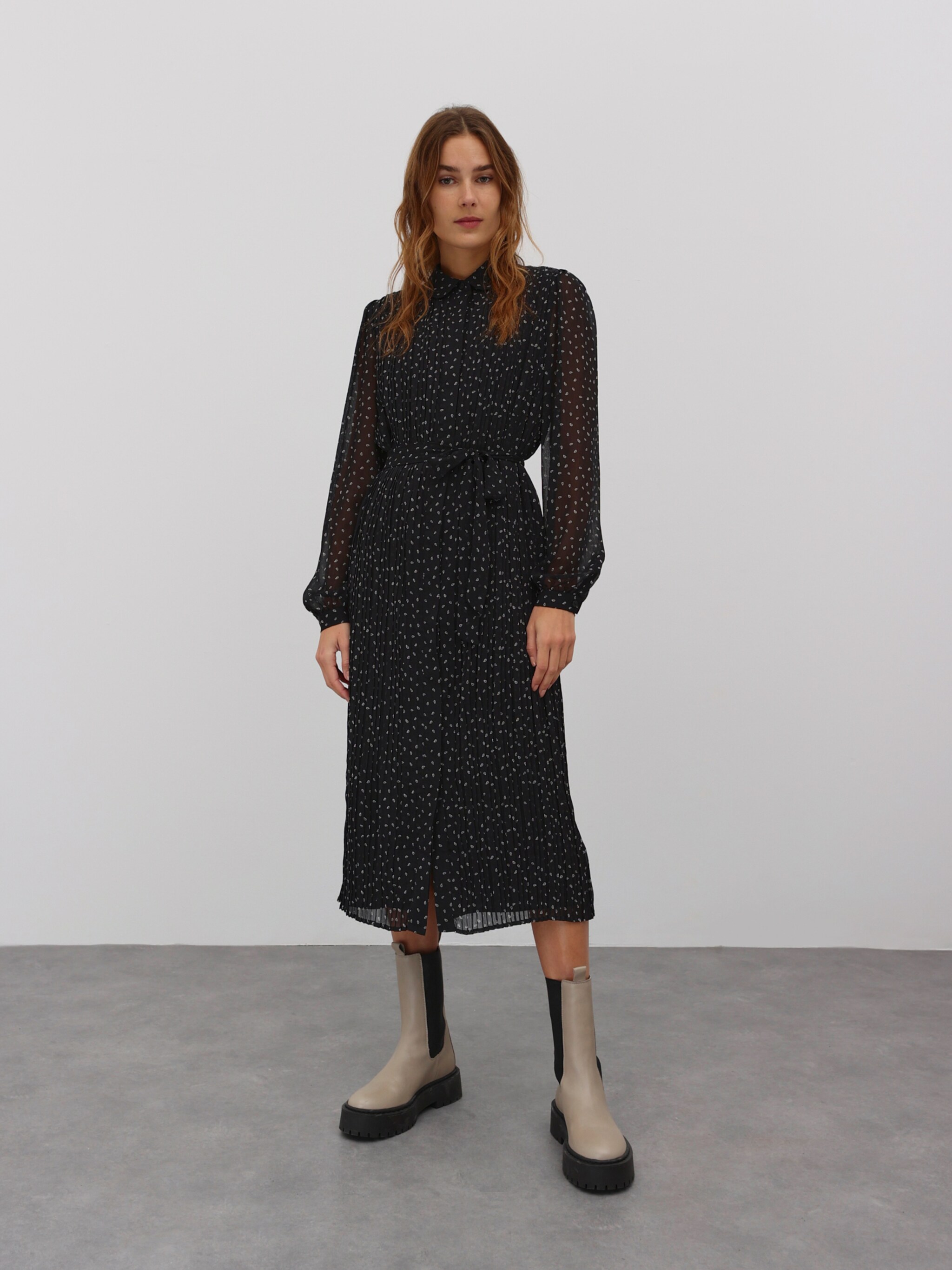 EDITED Producten Blousejurk 'Birdie' Zwart
