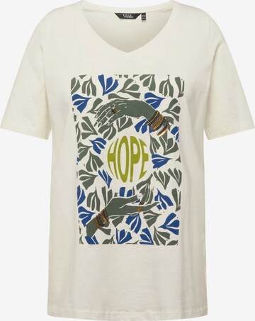 T-shirt Ulla Popken en beige : devant