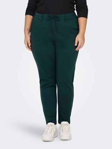 ONLY Carmakoma Tapered Broek in Groen: voorkant