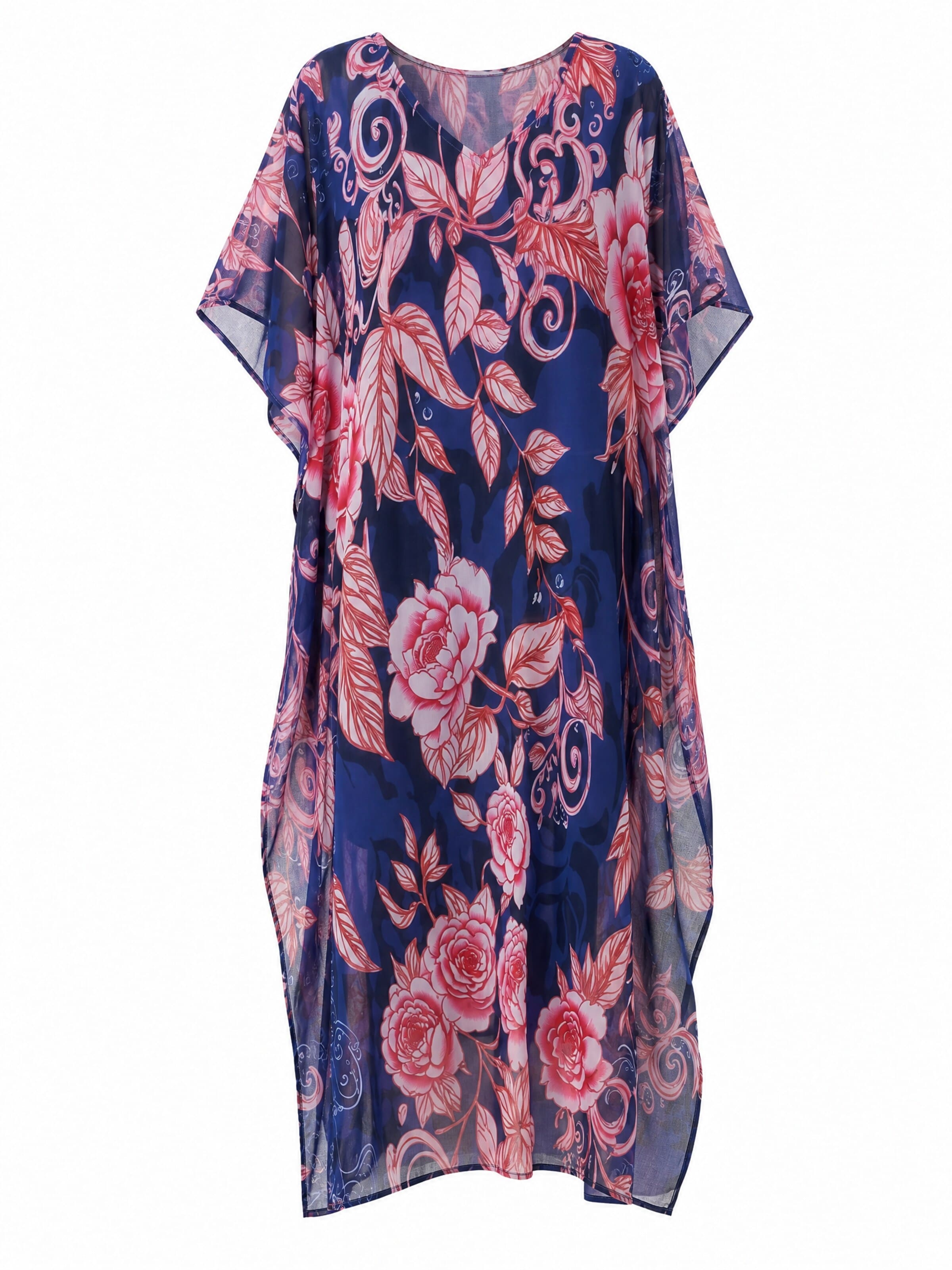 Lovolotti Summer Dress 'Boho Floral Print Beach Dress' in Blue: front