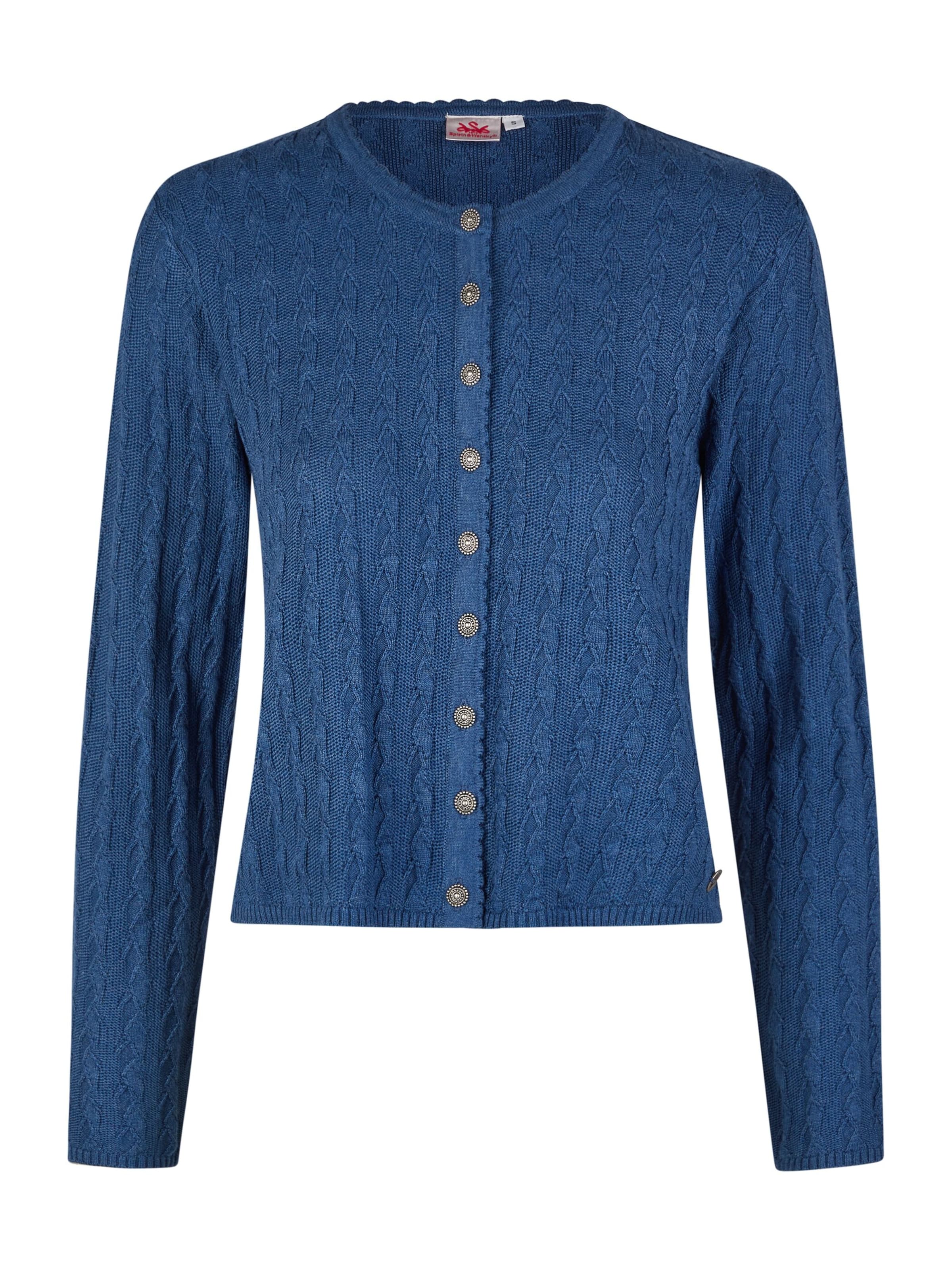 SPIETH & WENSKY Gebreid vest 'Hummeltal' in Blauw: voorkant