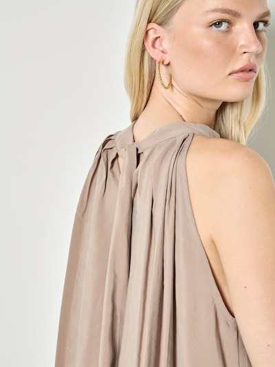 Apricot Soft Pleat Tunic Top ' ' in XS in stone, Produktansicht