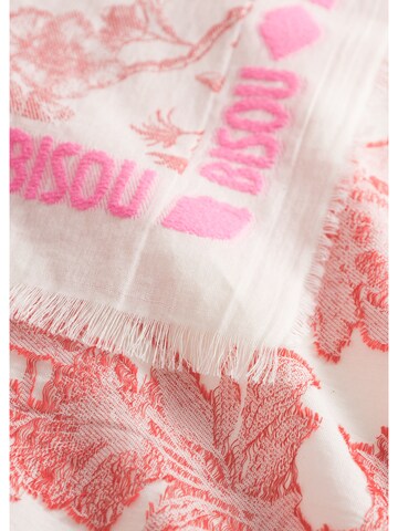 CODELLO Jacquard-Tuch  mit Blumenmuster und Bisou-Schriftzüge in Rot