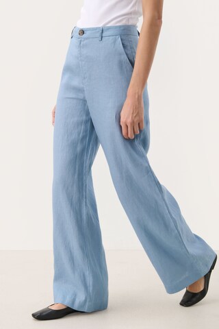 Part Two Wide leg Broek 'Ninnes' in Blauw: voorkant