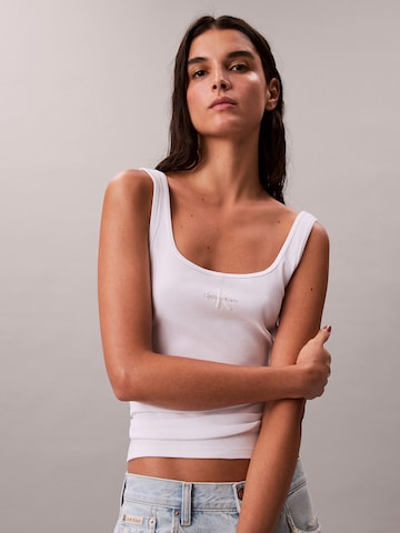 Calvin Klein Jeans Топ в бяло: отпред