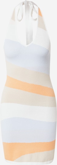 HOLLISTER Gebreide jurk in de kleur Donkerbeige / Lichtblauw / Sinaasappel / Wit, Productweergave