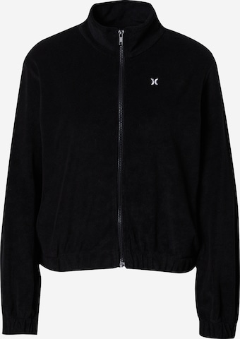 Hurley Athletic Zip-Up Hoodie 'OCEANCARE' in Black: front