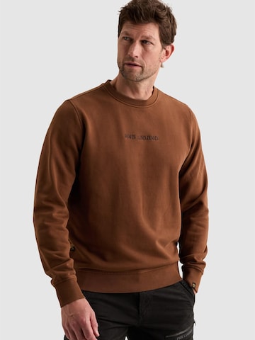 Sweat-shirt 'Sweatshirt with garment-dye wash and chest logo' PME Legend en marron