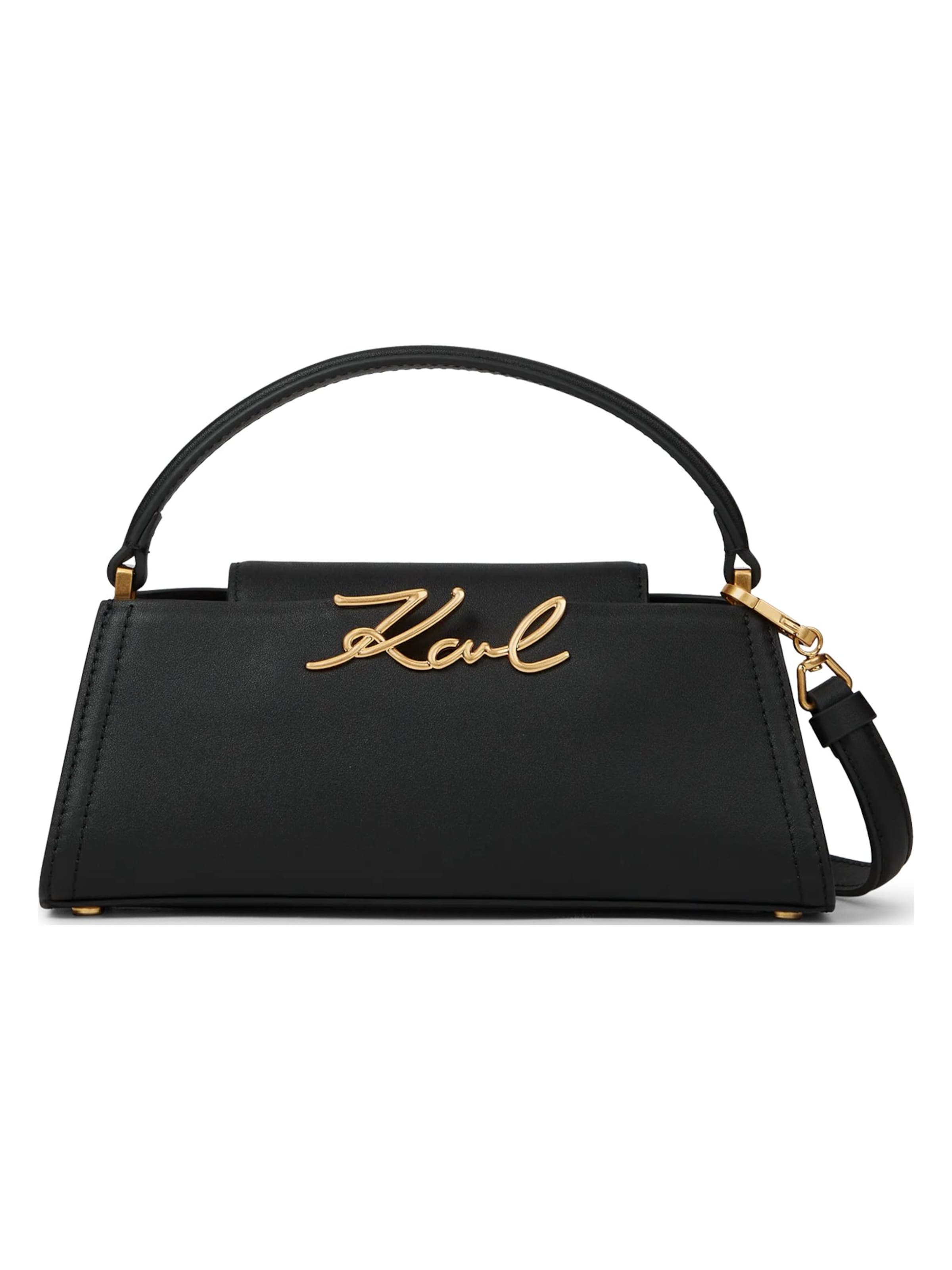 Karl Lagerfeld Τσάντα χειρός 'K/Signature' σε μαύρο: μπροστά