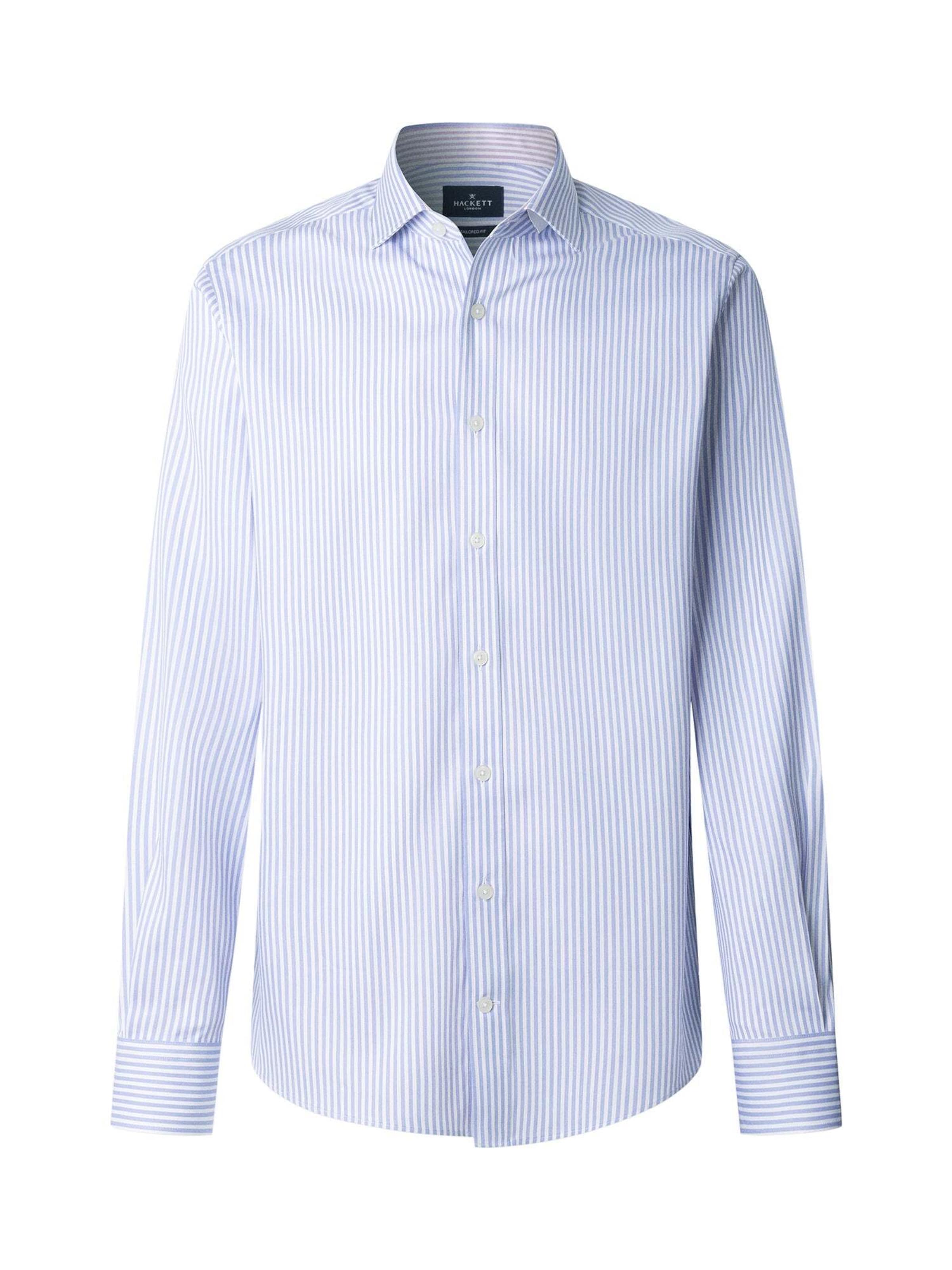 Hackett London Button Up Shirt 'Double Face Bengal' in Blue: front