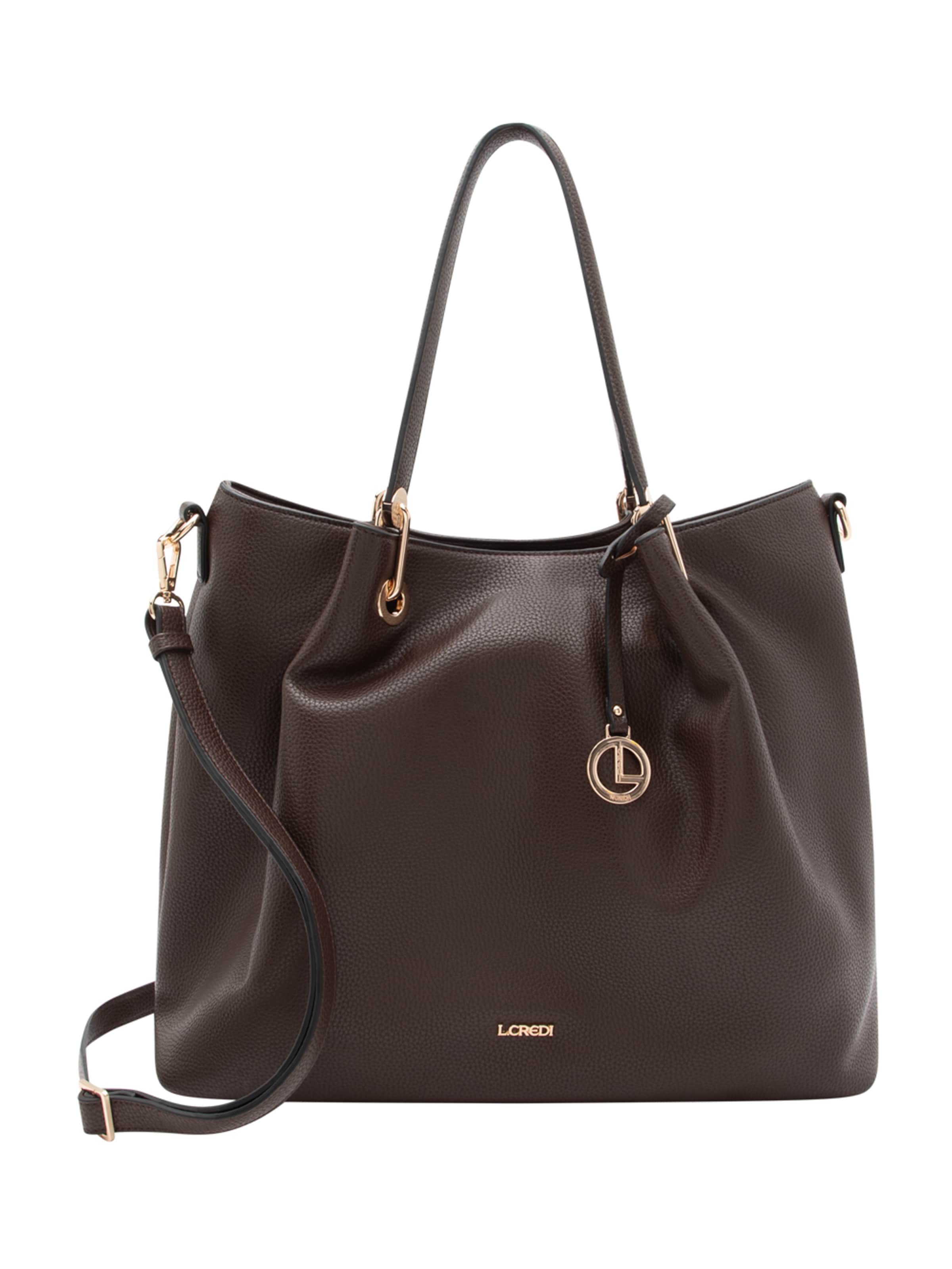 L.CREDI Shopper 'Ebony' in Bruin: voorkant