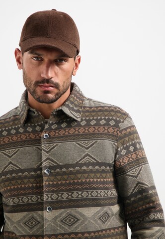 No Excess Comfort fit Button Up Shirt in Brown