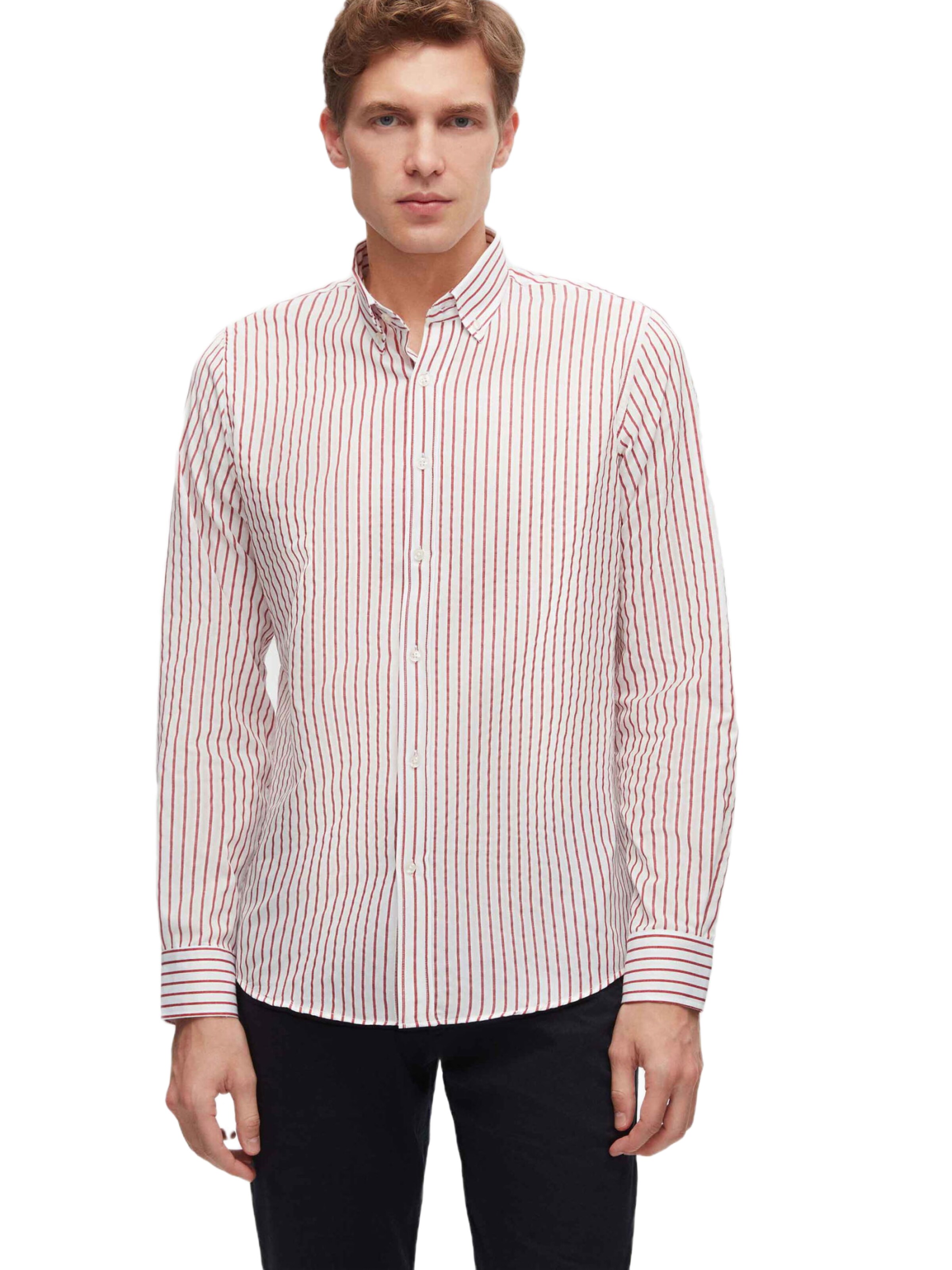 D’S Damat Regular Fit Hemd in Rot: Vorderseite