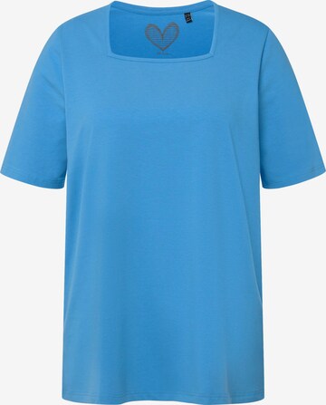 T-shirt Ulla Popken en bleu : devant