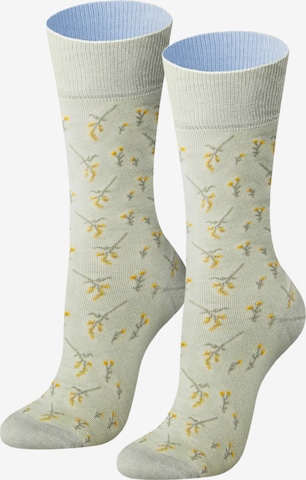 Von Jungfeld Socks 'Blumen' in Green: front