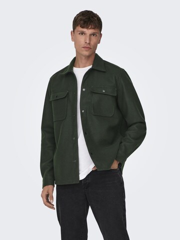 Only & Sons Демисезонная куртка 'ASH' в Зеленый: спереди