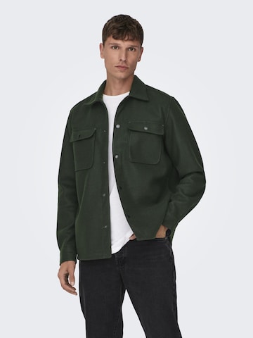 Only & Sons Between-Season Jacket 'ASH' in Green: front