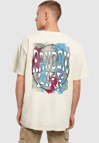Merchcode T-Shirt 'Random Life' in Beige