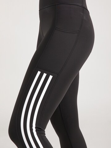 Skinny Pantaloni sport 'Optime 3-stripes Full-length' de la ADIDAS PERFORMANCE pe negru