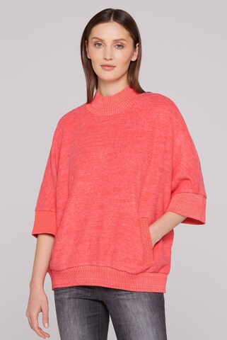 Soccx Oversized Pullover mit Stehkragen und Taschen in Rot: Vorderseite