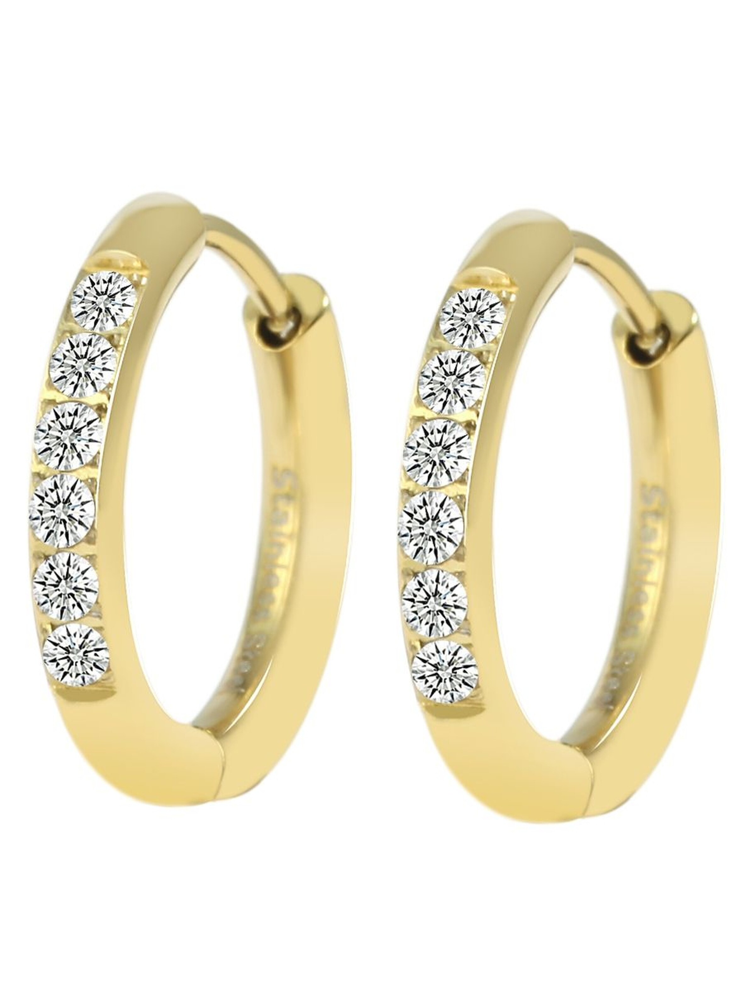 Akzent Earrings 'Edelstahl, hautverträglich, D: 12 mm' in Gold: front
