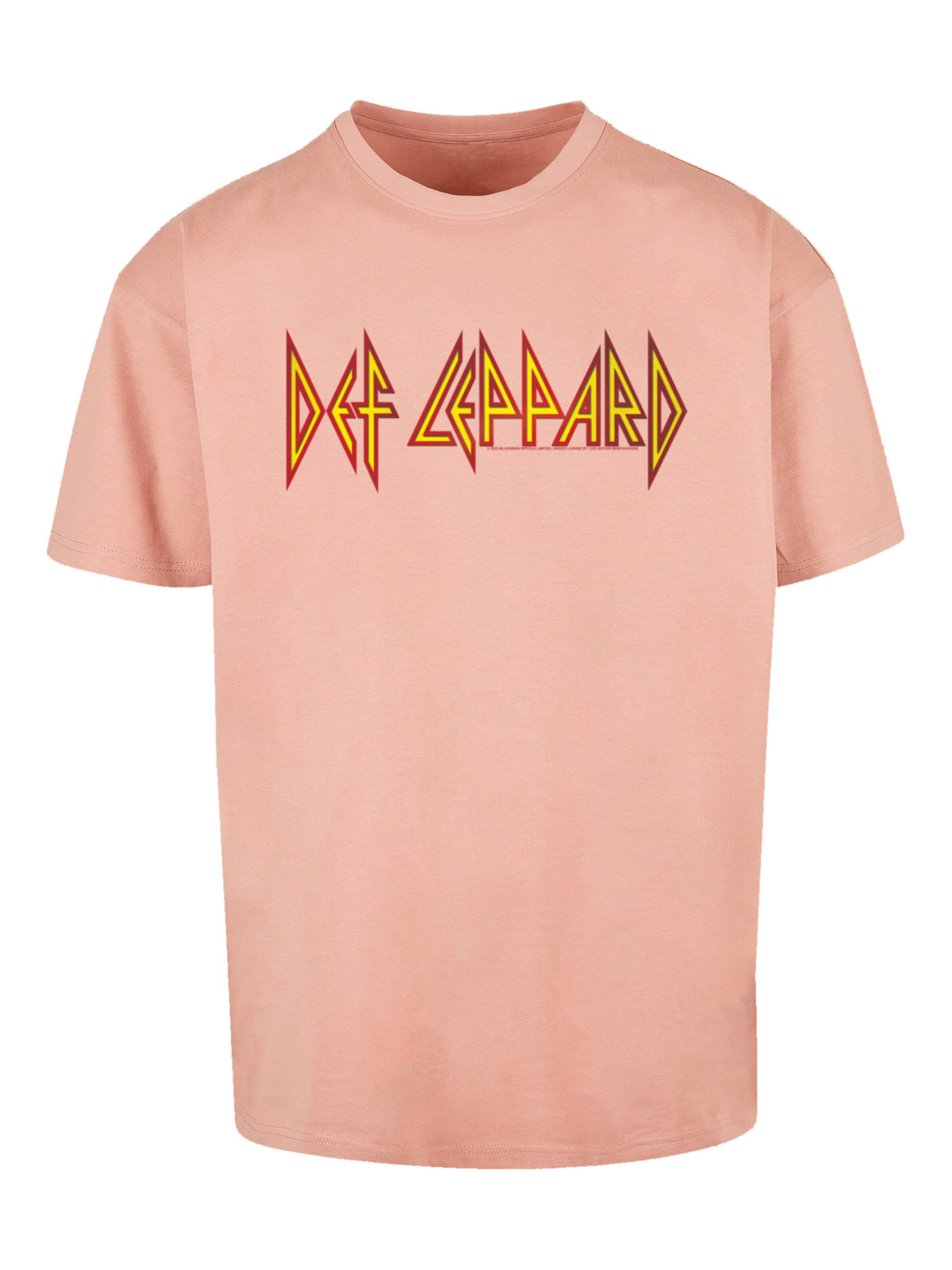 F4NT4STIC Shirt 'Def Leppard' in Beige: voorkant