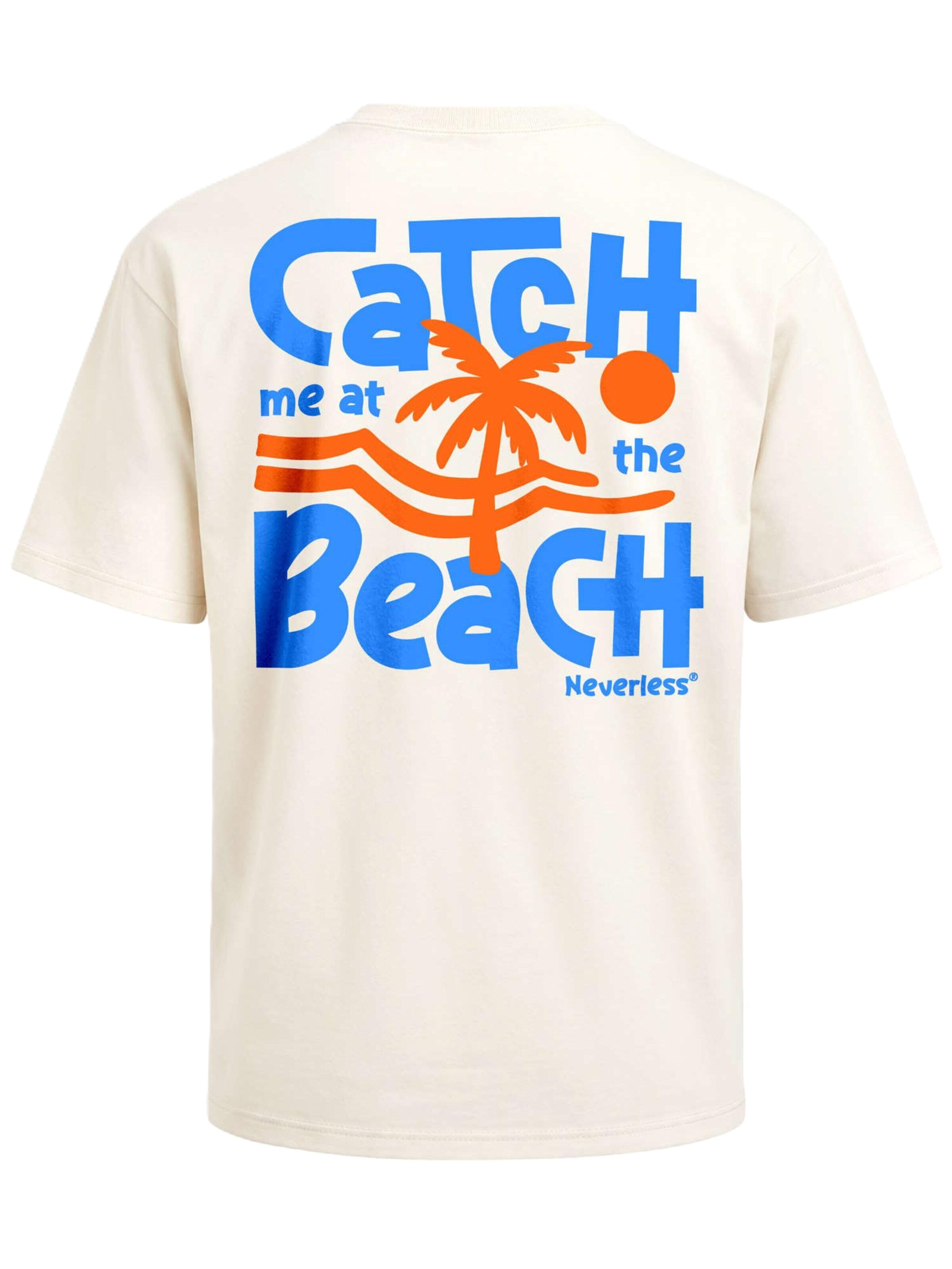 Neverless Shirt 'Catch me at the Beach' in Beige