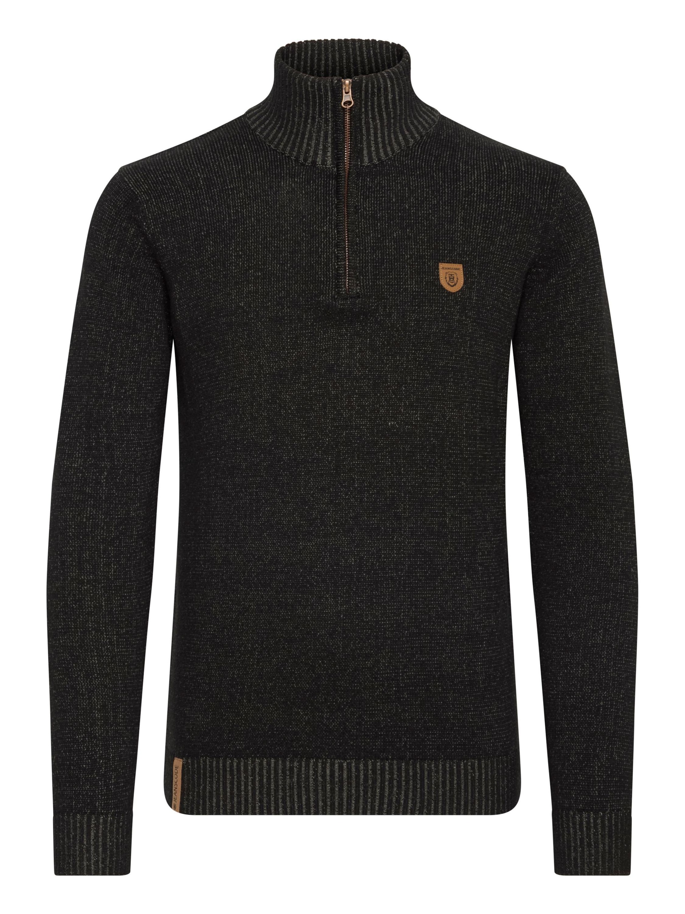 INDICODE JEANS Trui 'Nathen' in Zwart: voorkant