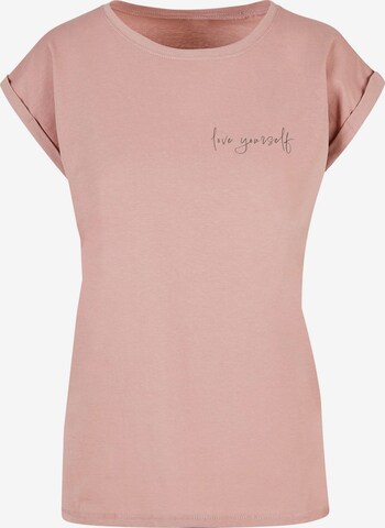 Merchcode Shirt 'Love Yourself' in Pink: front