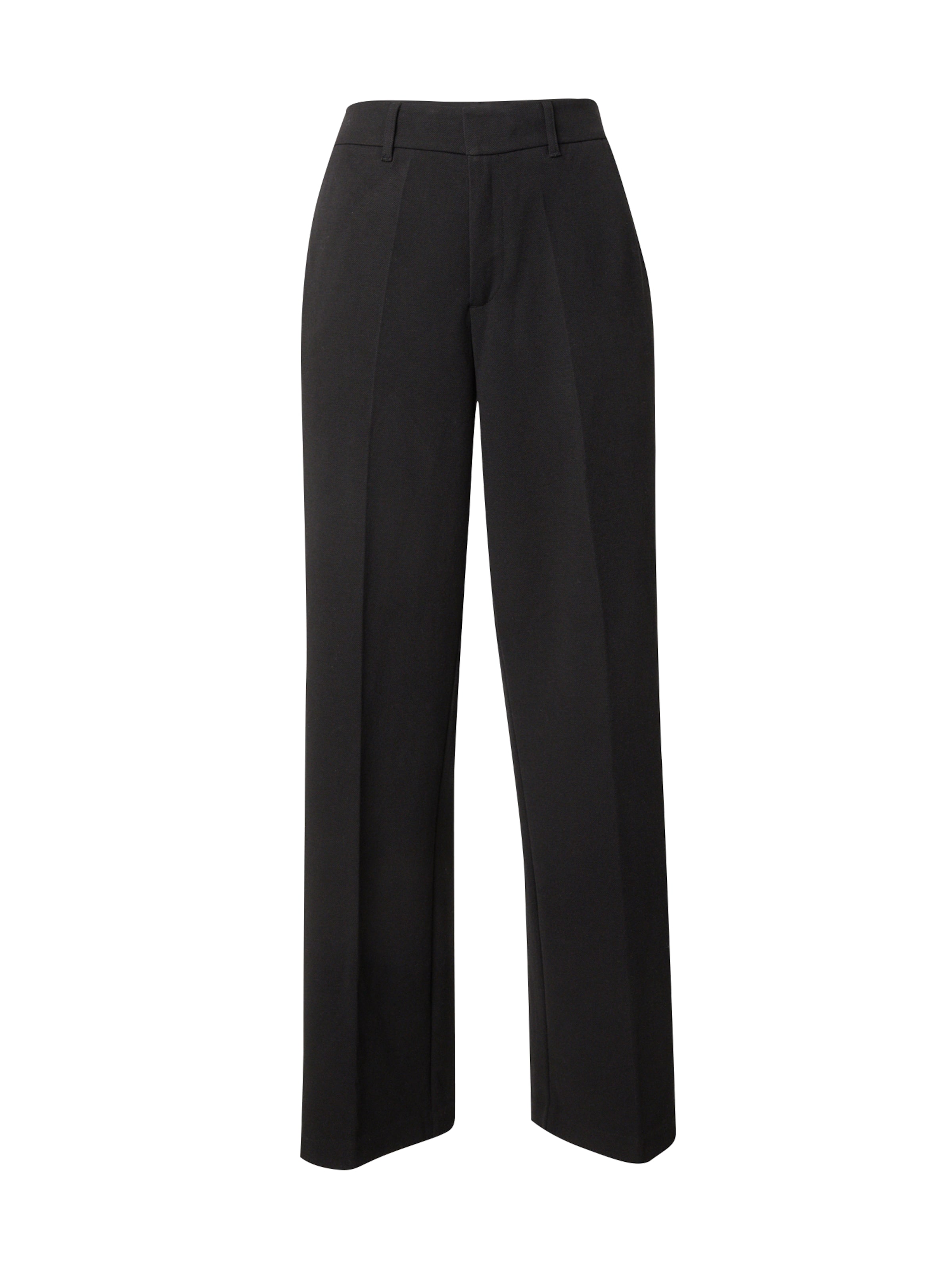 s.Oliver Wide leg Trousers with creases in Black: front