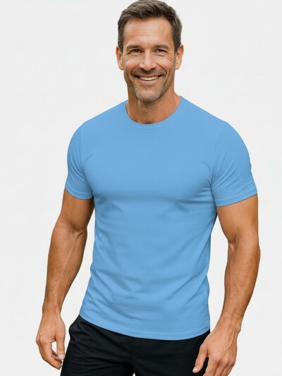 Line One Performance Shirt 'Herren T-Shirt – T-Shape, Rundhals, Baumwolle' in M/Slim in Sky blue, Item view