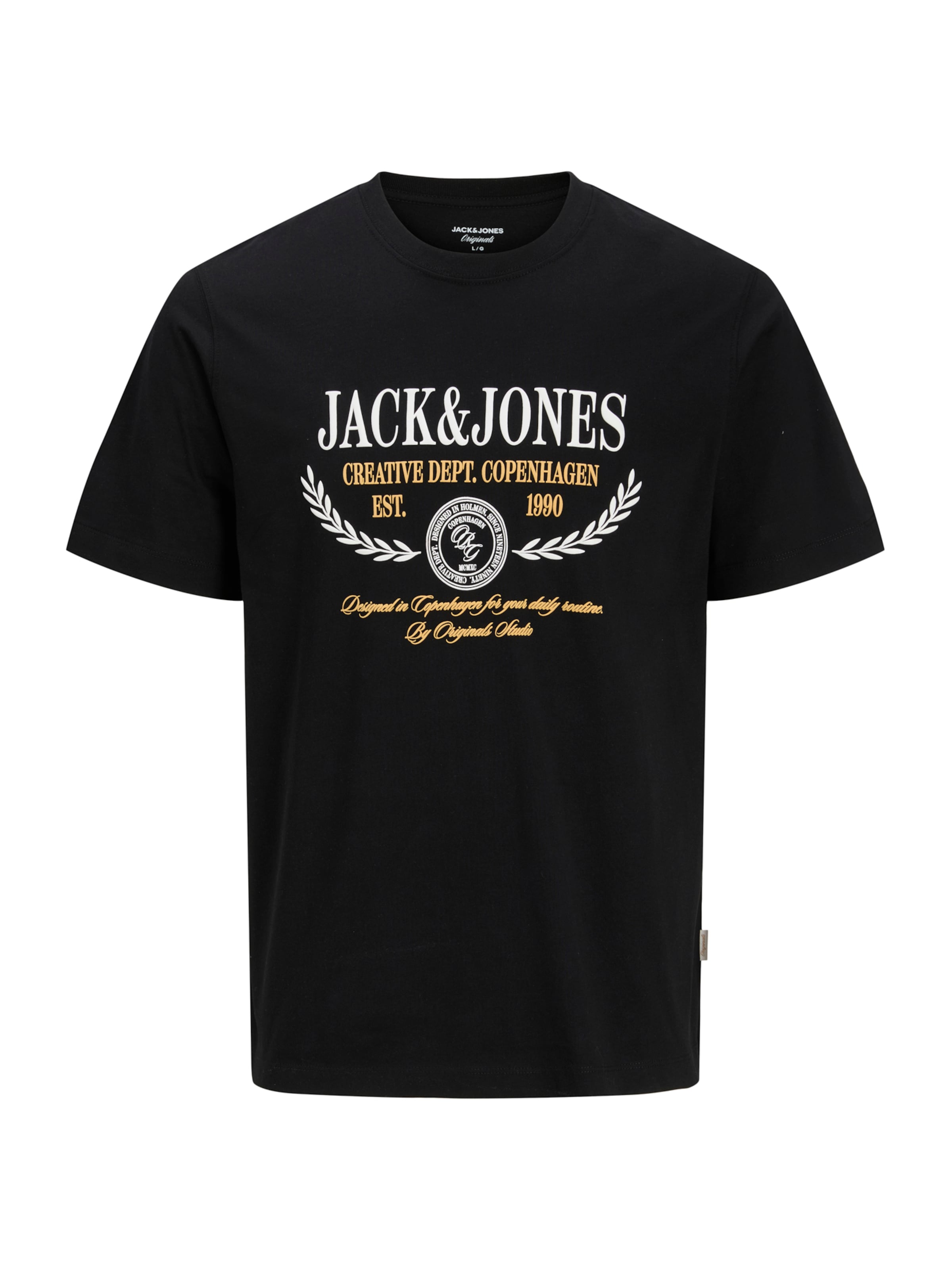JACK & JONES - Camiseta 'JORFREDERIKSBERG' en negro: frente