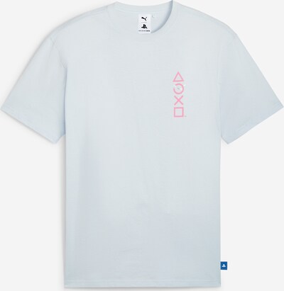 PUMA T-Shirt 'PUMA X PLAYSTATION' in blau / hellpink / silber / weiß, Produktansicht