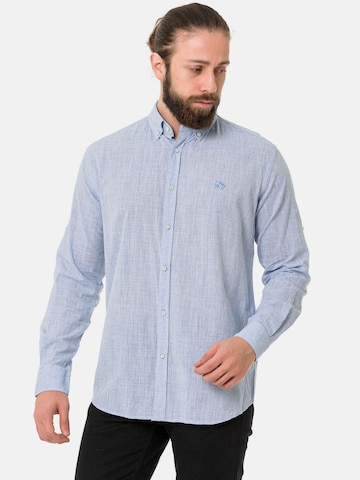 Coupe slim Chemise 'CH199' CIPO & BAXX en bleu