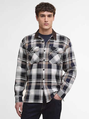 Barbour Knit Cardigan 'Grasmoor' in Blue: front