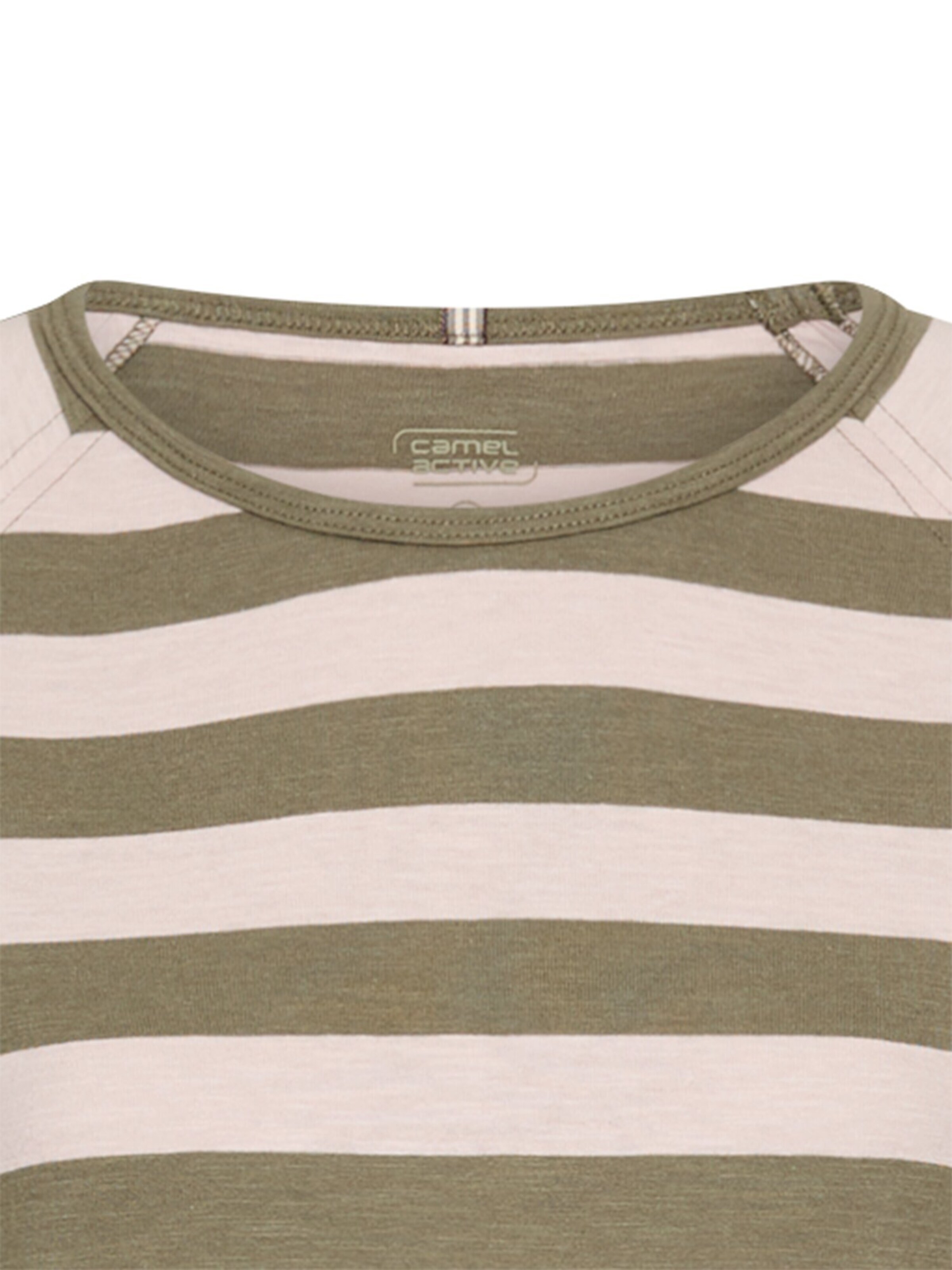 CAMEL ACTIVE Gestreiftes Langarmshirt mit Raglanärmeln in Pink