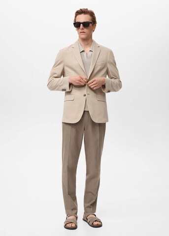 MANGO MAN Slim fit Suit Jacket 'Verner' in Beige