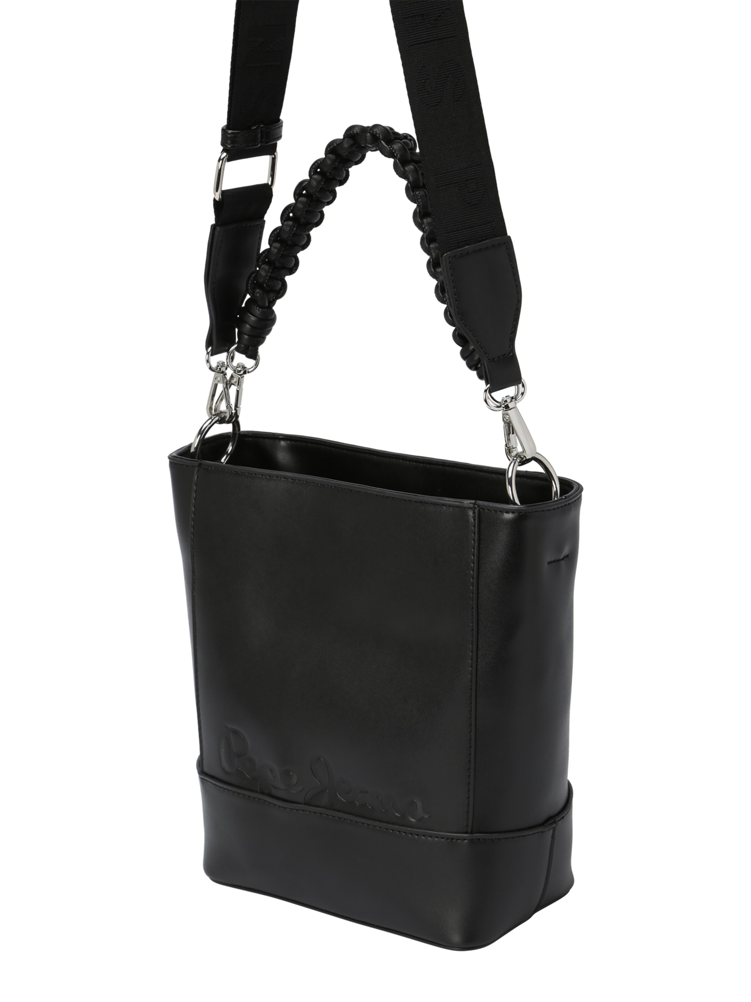 Pepe Jeans Damen Crisha Main Tasche – Schwarze Satteltasche Aus PU-Leder