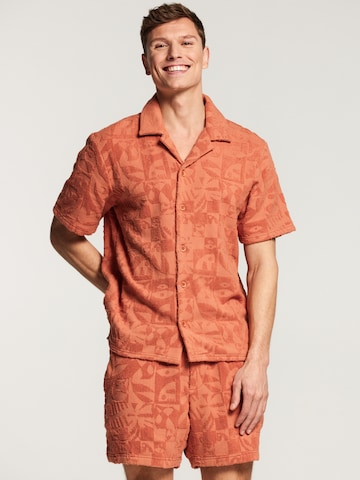 Shiwi Comfort fit Button Up Shirt 'TOWELING' in Orange: front