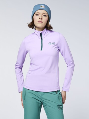 CHIEMSEE Fleecepullover ' mit auffälligem PlusMinus-Print ' in Lila: Vorderseite