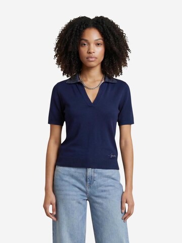 Maglietta 'SS RHINESTONES POLO STORMI SWT W6GR03 Z0583' di GUESS in blu