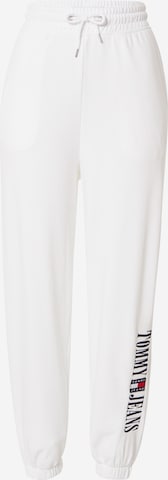 Tommy Jeans Tapered Pants in White: front