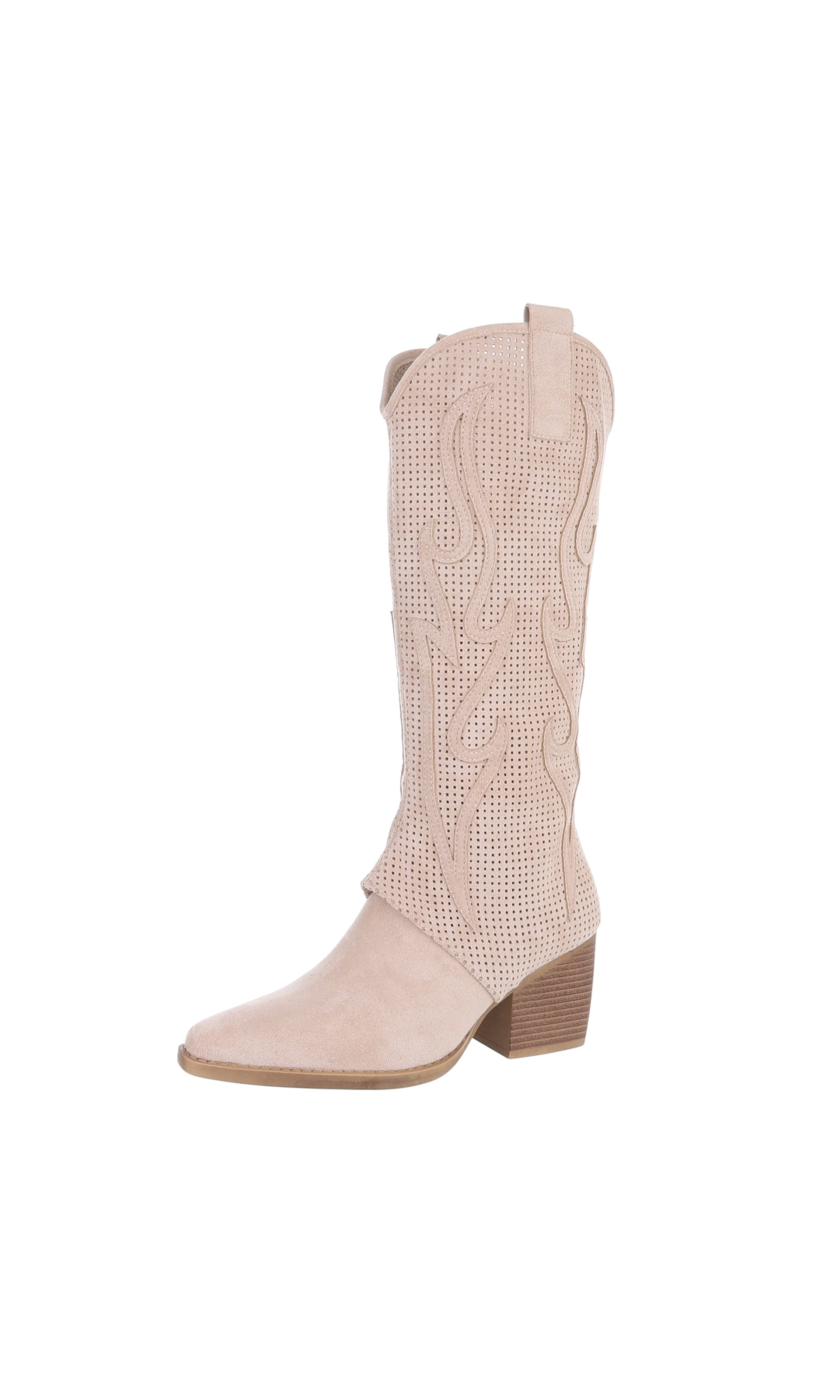 Ital-Design Cowboy Boots in Beige: front